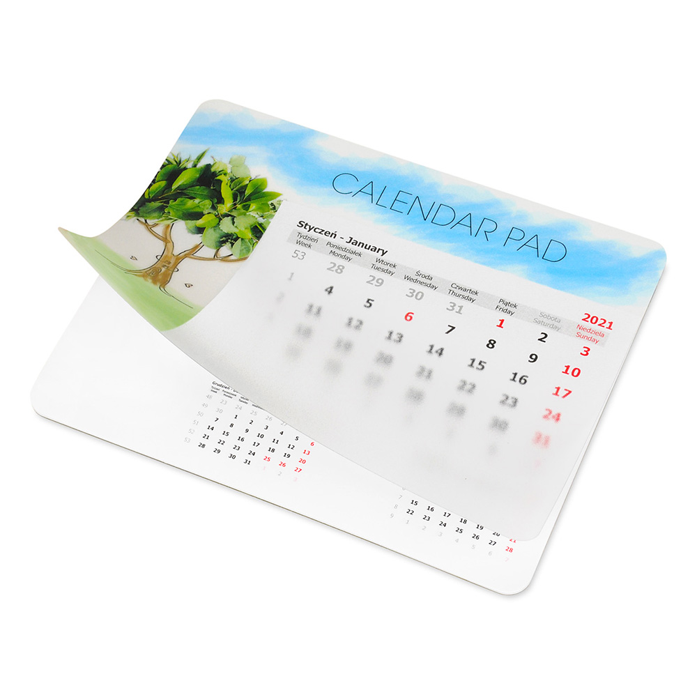 Mousepad with universal calendar and with a print on the foil- PK UK